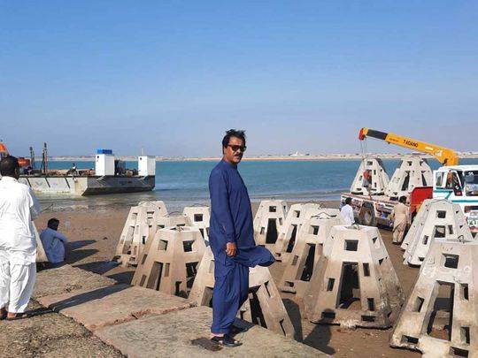 The Balochistan government built the first artificial reef in Gwadar Bay near Jiwani for 48.50 million rupees when WWF-Pakistan praised the initiative